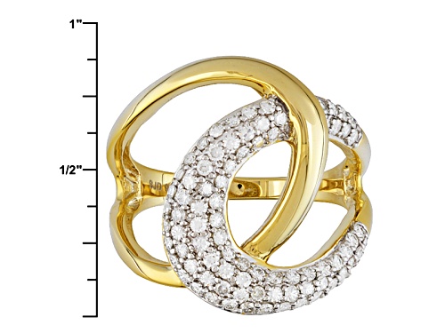 Moissanite Fire® .81ctw Dew Round 14k Yellow Gold Over Silver Ring - Size 7