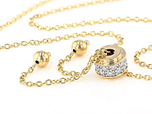 Moissanite Fire® .60ctw Dew Round 14k Yellow Gold Over Silver  Sliding Adjustable Necklace