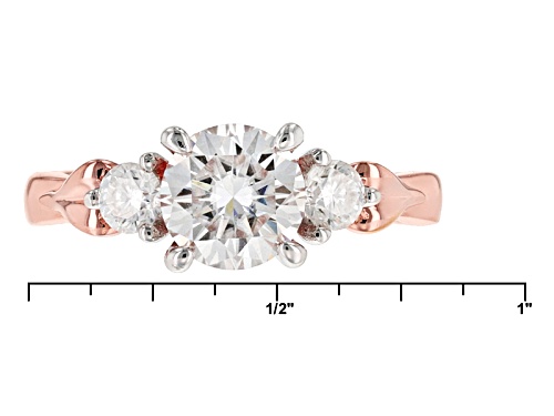 Moissanite Fire® 1.52ctw Diamond Equivalent Weight Round 14k Rose Over Sterling Silver Ring - Size 10