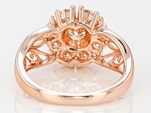 Moissanite Fire® 1.30ctw Dew Round 14k Rose Gold Over Silver Ring - Size 6