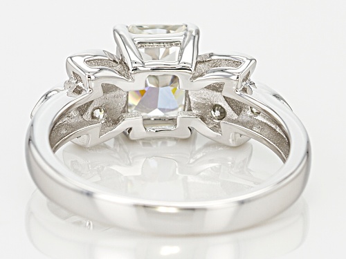 Moissanite Fire® 2.16ctw Dew Radiant Cut And  Round Platineve™ Ring - Size 11