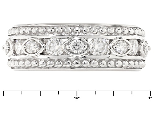 Moissanite Fire® .72ctw Diamond Equivalent Weight Round Platineve™ Ring. - Size 6
