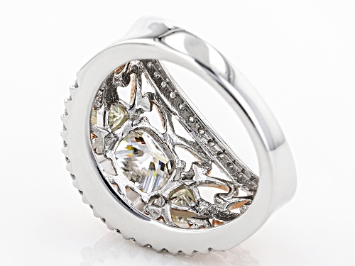 Moissanite Fire® 3.28ctw Platineve™ And 14k Rose Gold Over Platineve™ Two Tone Ring - Size 8