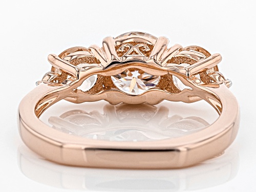 Moissanite Fire® 1.26ctw Dew And .90ctw Morganite 14k Rose Gold Over Silver Ring - Size 6