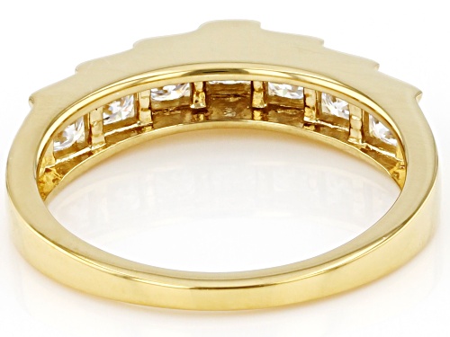 MOISSANITE FIRE® .70CTW DIAMOND EQUIVALENT WEIGHT ROUND 14K YELLOW GOLD OVER SILVER RING - Size 7