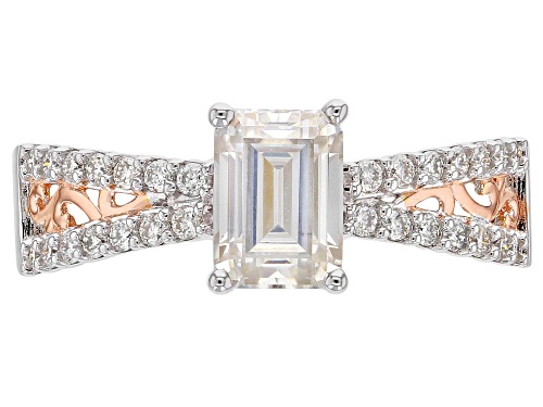 MOISSANITE FIRE® 1.29CTW DEW PLATINEVE™ WITH 14K ROSE GOLD OVER PLATINEVE RING - Size 6