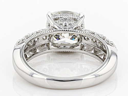 MOISSANITE FIRE® 3.10CTW DEW CUSHION CUT AND ROUND PLATINEVE™ RING - Size 6