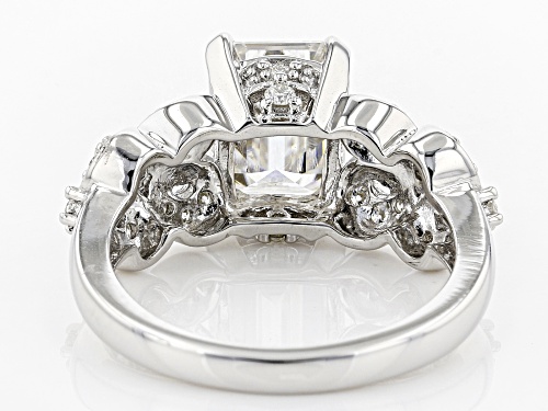MOISSANITE FIRE® 2.86CTW DEW EMERALD CUT AND ROUND PLATINEVE™ RING - Size 9