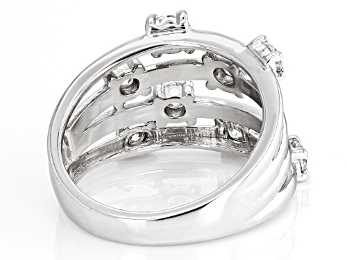 MOISSANITE FIRE® .98CTW DEW ROUND PLATINEVE(R) RING - Size 6