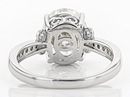 Moissanite Fire® 4.34ctw Diamond Equivalent Weight Oval And Round Platineve™ Ring - Size 6
