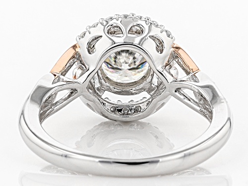 MOISSANITE FIRE® 1.34CTW DEW ROUND PLATINEVE™ AND 14K ROSE GOLD OVER PLATINEVE RING - Size 7