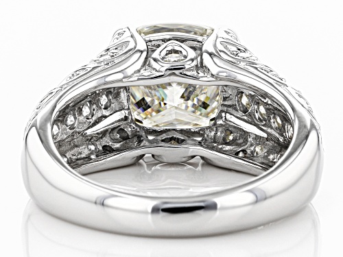 MOISSANITE FIRE® 3.78CTW DEW CUSHION CUT AND ROUND PLATINEVE™ RING - Size 11