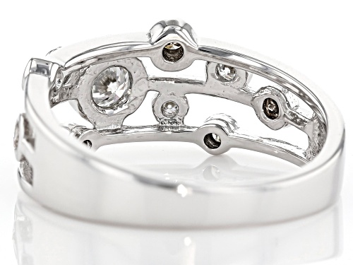 MOISSANITE FIRE® .33CTW DEW AND .15CTW CHAMPAGNE DIAMOND PLATINEVE® RING - Size 6