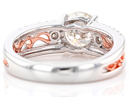 MOISSANITE FIRE® 1.78CTW DEW PLATINEVE® WITH 14K ROSE GOLD ACCENT RING - Size 6