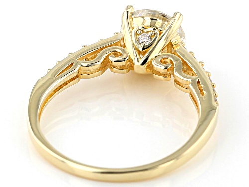 MOISSANITE FIRE(R) 1.86CTW DEW ROUND 14K YELLOW GOLD OVER SILVER RING - Size 8