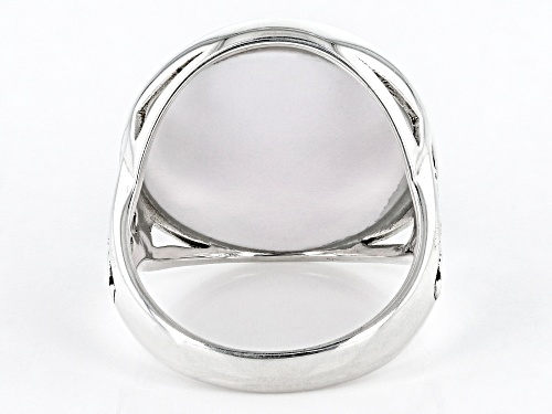 White Mother-Of-Pearl Sterling Silver Ring - Size 8