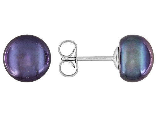 8-9mm Black Cultured Freshwater Pearl Silver Stud Earring, Bracelet, And Necklace Set