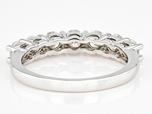 MOISSANITE FIRE(R) 1.12CTW DEW ROUND RHODIUM OVER 14K WHITE GOLD BAND RING - Size 6