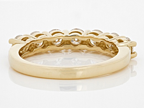 MOISSANITE FIRE(R) 1.12CTW DEW ROUND 14K YELLOW GOLD BAND RING - Size 7.5