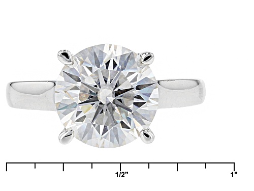 Moissanite Fire® 4.75ct Diamond Equivalent Weight Round Platineve® Solitaire Ring - Size 9