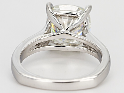 Moissanite Fire ® 5.02ct Dew Cushion Cut Platineve™ Ring - Size 5