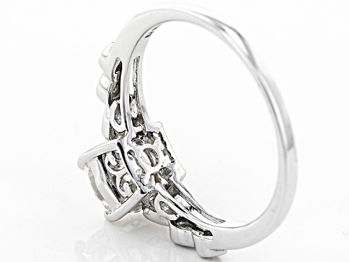 Moissanite Fire ® 2.06ctw Dew Cushion Cut And Round Platineve™ Ring - Size 9