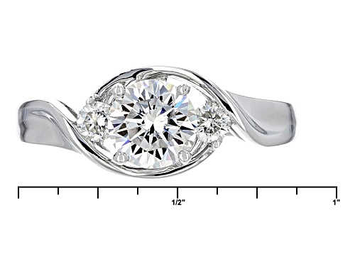 Moissanite Fire® 1.20ctw Diamond Equivalent Weight Round, Platineve™ Ring. - Size 10