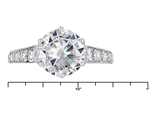 Moissanite Fire® 3.15ctw Diamond Equivalent Weight Round Platineve® Ring - Size 10