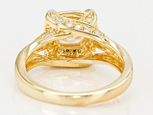 Moissanite Fire® 1.82ctw Diamond Equivalent Weight Round 14k Yellow Gold Over Silver Ring - Size 6