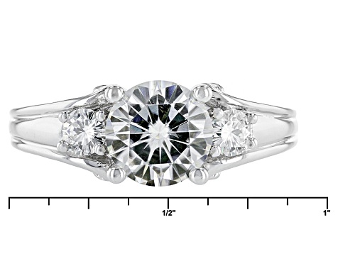 Moissanite Fire® 2.22ctw Dew Round Platineve™ Ring - Size 11
