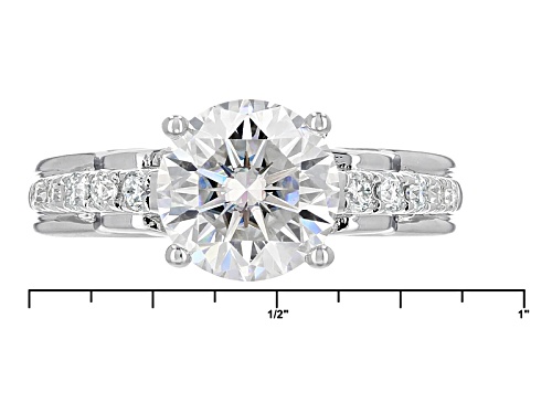 Moissanite Fire® 2.92ctw Diamond Equivalent Weight Round Platineve™ Ring - Size 9