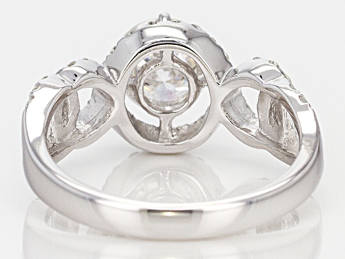Moissanite Fire ® 1.72ctw Dew Round Platineve™ Ring - Size 8