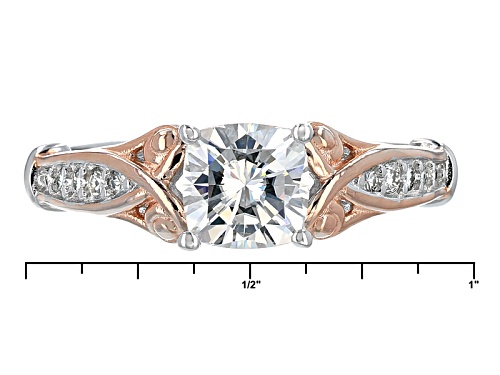 Moissanite Fire® 1.46ctw Dew Platineve™ With 14k Rose Gold Accent Two Tone Ring - Size 9