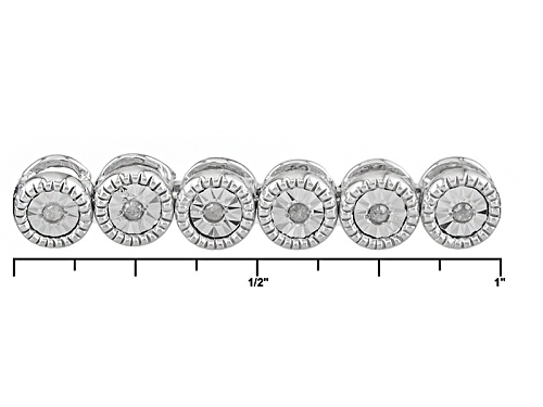 Monture Diamond Collection™ .25ctw Round White Diamond Rhodium Over Sterling Silver Line Bracelet - Size 7.25