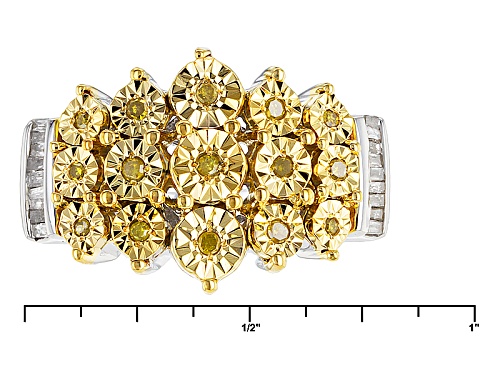 Monture Diamond™ .25ctw Round Sunglo! Yellow Diamond™ And White Baguette Diamond Ring - Size 8