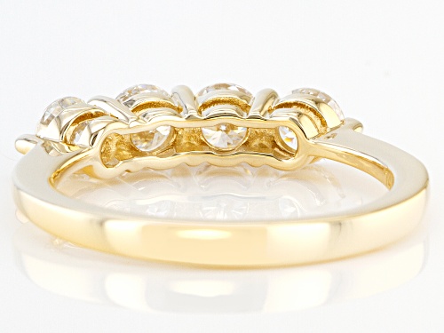 MOISSANITE FIRE(R) .92CTW DEW ROUND 14K YELLOW GOLD BAND RING - Size 8
