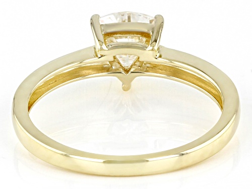 MOISSANITE FIRE(R) .70CT DEW TRILLION CUT 14K YELLOW GOLD RING - Size 5