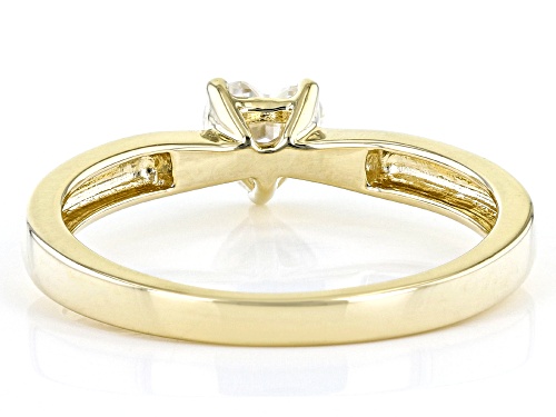 MOISSANITE FIRE(R) .50CT DEW HEART SHAPE 14K YELLOW GOLD RING - Size 9