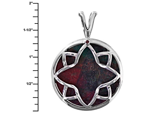 Aztec Style™ 30mm Round Cabochon Sonora Sunrise Sterling Silver Pendant