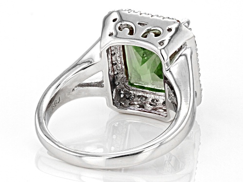 4.68ct Color-Change Zandrite® And 0.49ctw White Zircon Rhodium Over Sterling Silver Ring - Size 8