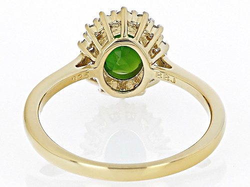 1.19ct Chrome Diopside And 0.41ctw White Zircon 18k Yellow Gold Over Sterling Silver Ring - Size 9