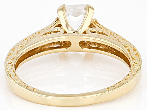 1.36ct Rectangular Octagonal & 0.26ctw Round White Zircon 18K Yellow Gold Over Sterling Silver Ring - Size 7
