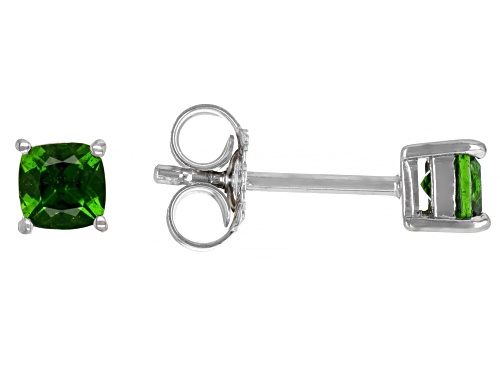 0.52ctw Chrome Diopside With 0.98ctw Multi-Gemstone Rhodium Over Sterling Silver Stud Set
