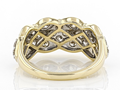 1.00ctw Round Diamond 10k Yellow Gold Wide Band Ring - Size 8