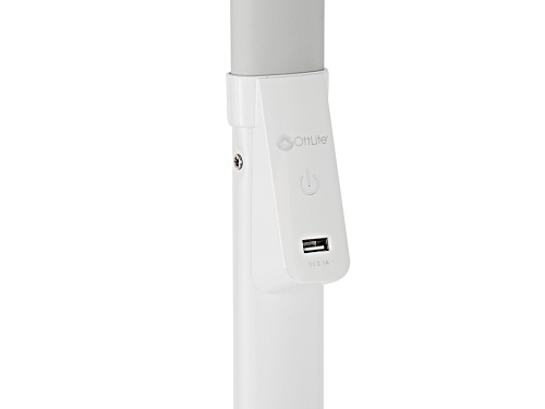 Ottlite LED Floor Lamp with USB Charging Station in White