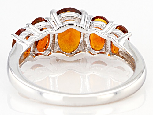 2.05CTW OVAL MADEIRA CITRINE RHODIUM OVER STERLING SILVER RING - Size 7