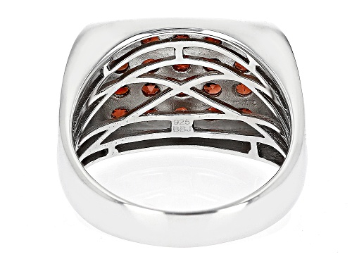 2.70ctw Round Vermelho Garnet™Rhodium Over Sterling Silver Men's Ring - Size 9