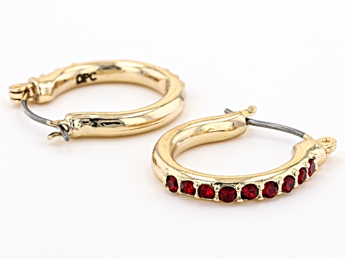Off Park ® Collection, Sapphire, Ruby and Emerald Color Crystal, Gold Tone Set of 3 Earrings