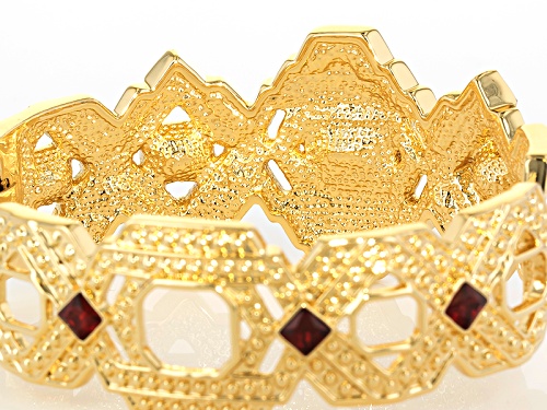 Off Park ® Collection White And Red Crystal Gold Tone Deco Bracelet