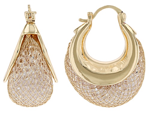 Off Park® Collection,  White Crystal Tri-Tone Mesh Earring Set of 3